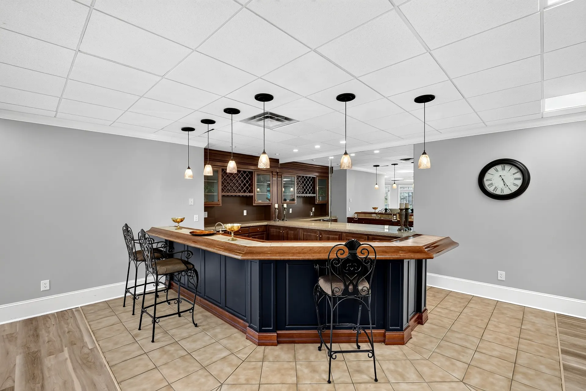 The basement lounge and bar