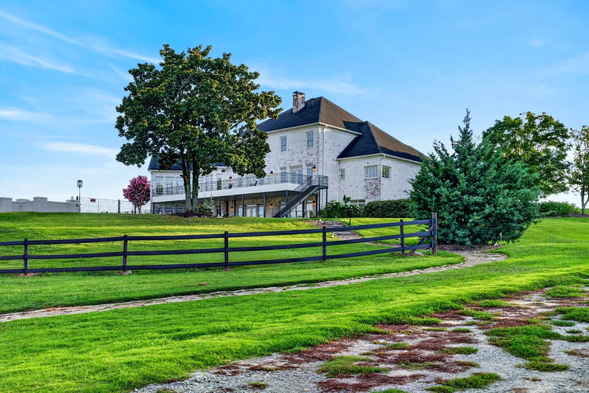 Rear exterior pasture at White Fallow Estate