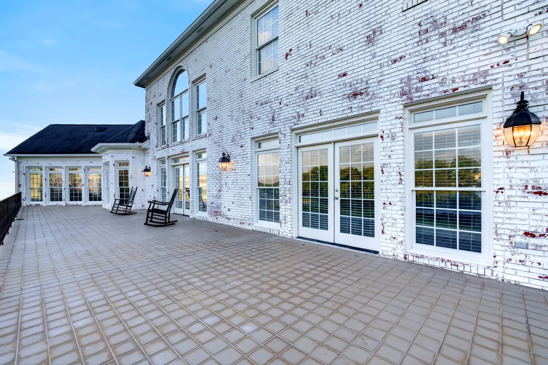 Covered patio at White Fallow Estate