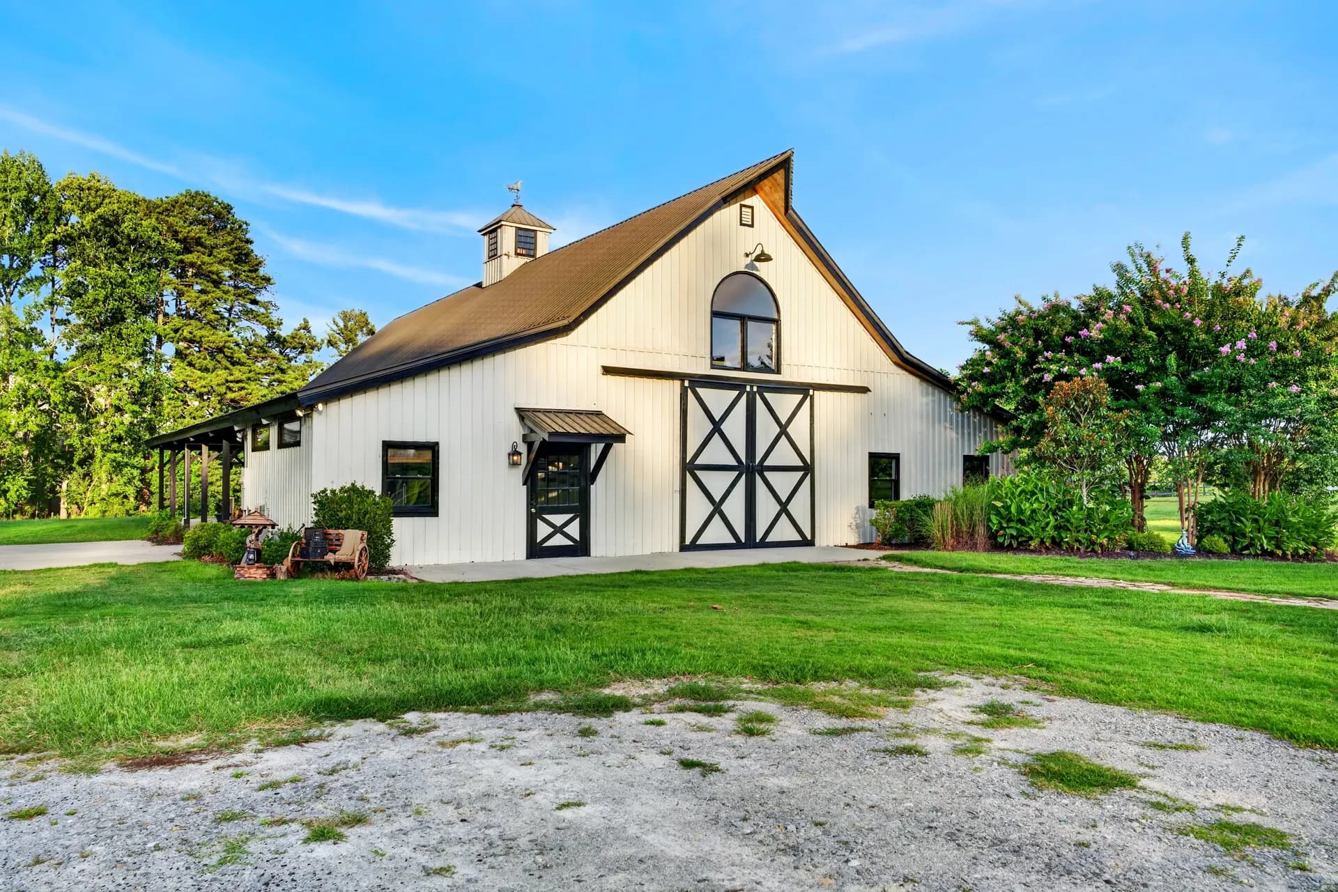 Event barn exterior at White Fallow Estate