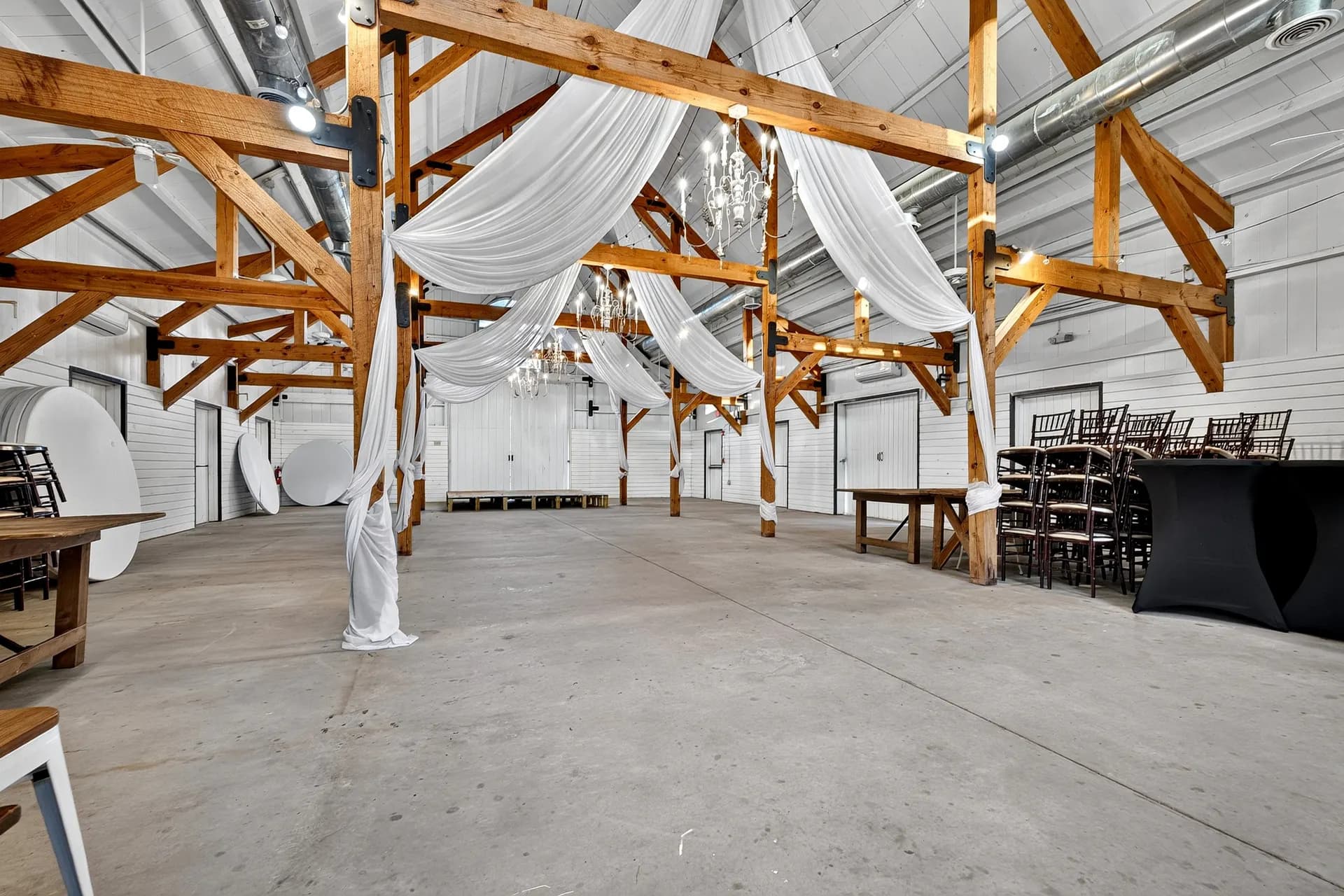 Event barn interior 2 at White Fallow Estate