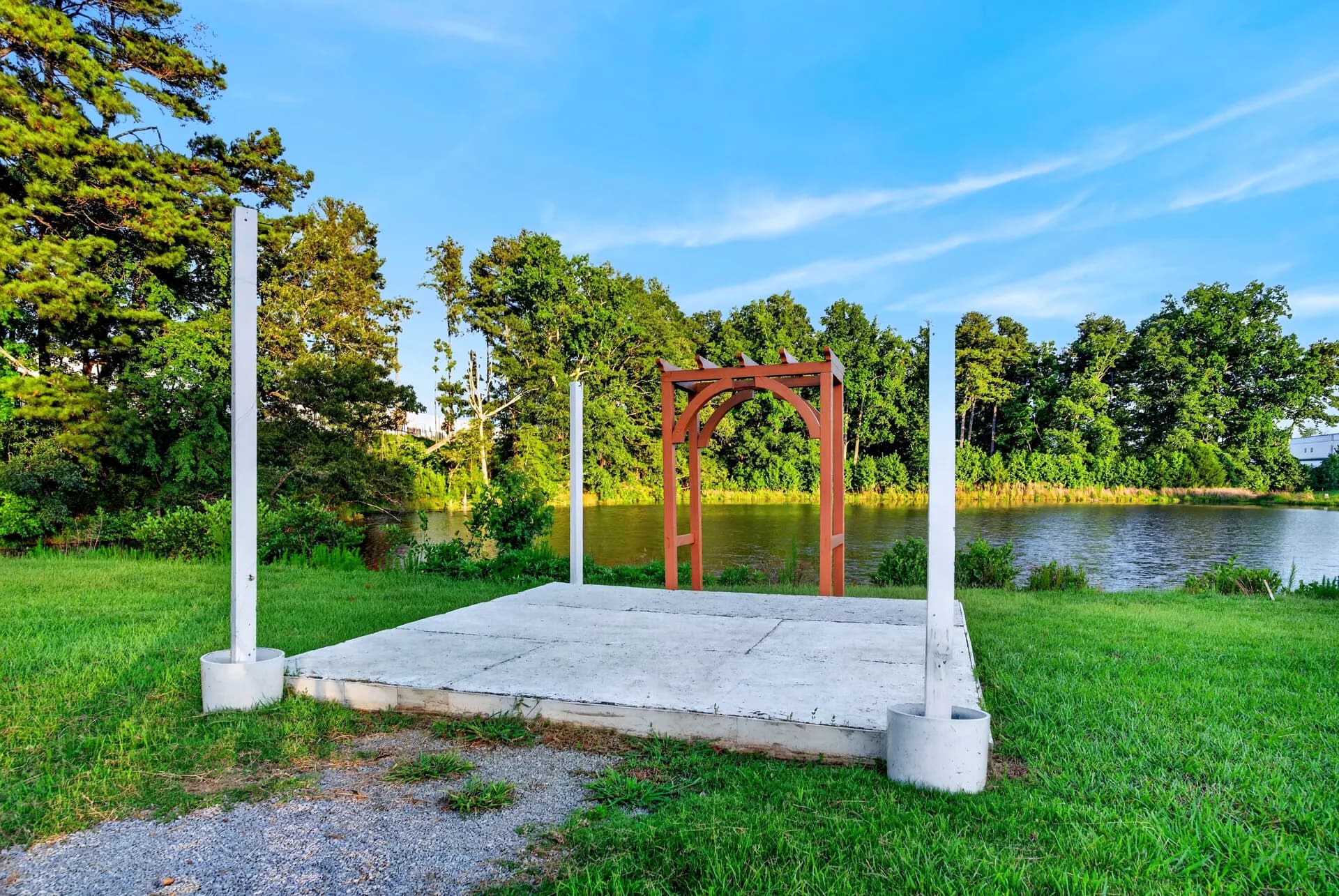Ceremony site arch at White Fallow Estate