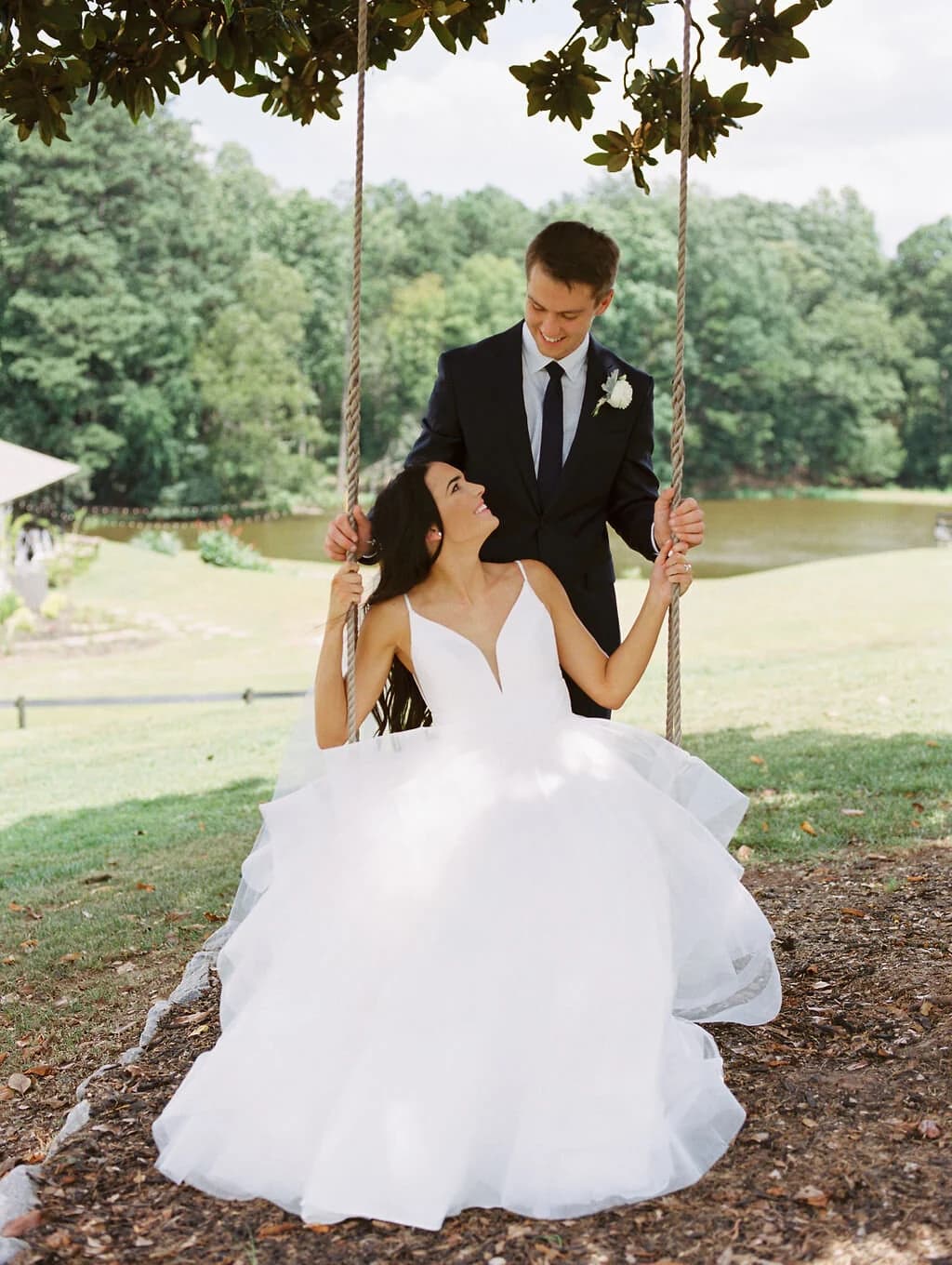 Couple tree swing at White Fallow Estate