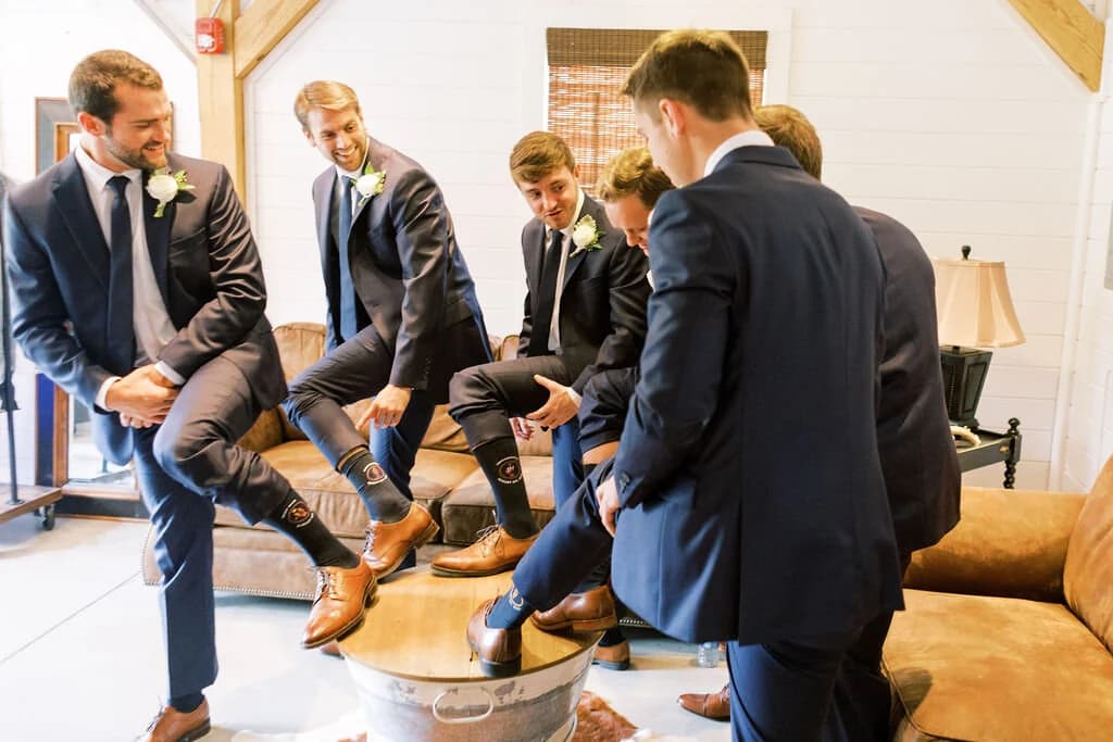 Groomsmen getting ready at White Fallow Estate